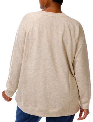 Thumbnail 5: Daniel Rainn Plus 3/4 Sleeve Thankful Embroidered Sweatshirt 