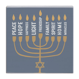 Thumbnail 1: SINCERE SURROUNDINGS Hanukkah Small Talking Square Sign 