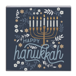 Thumbnail 1: SINCERE SURROUNDINGS Hanukkah Small Talking Square Sign 