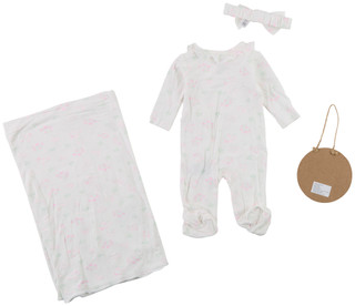 Thumbnail 2: Baby Essentials Baby Girls 4 Pc Footie Set 
