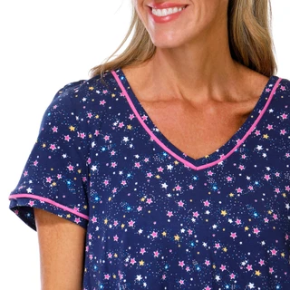 Thumbnail 2: Cuddl Duds Womens Short Sleeve Harvest Toile V Neck Nightgown  