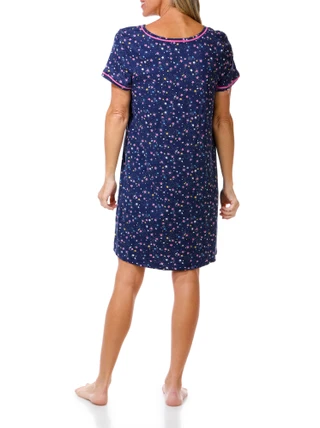 Thumbnail 3: Cuddl Duds Womens Short Sleeve Harvest Toile V Neck Nightgown  