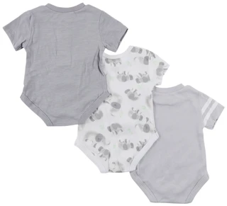Thumbnail 2: Baby Essentials Baby Boys 3 Pc Short Sleeve Bodysuits Set 