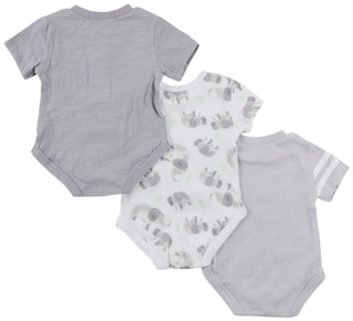 Thumbnail 2: Baby Essentials Baby Boys 3 Pc Short Sleeve Bodysuits Set 