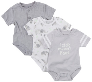 Thumbnail 1: Baby Essentials Baby Boys 3 Pc Short Sleeve Bodysuits Set 
