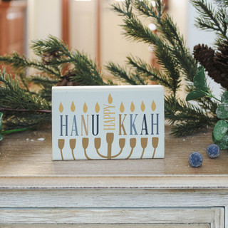 Thumbnail 3: SINCERE SURROUNDINGS Hanukkah Small Talking Rectangle Sign 