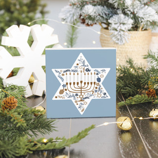 Thumbnail 2: SINCERE SURROUNDINGS Hanukkah Small Talking Square Sign 