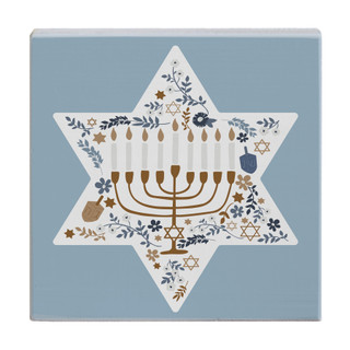 Thumbnail 1: SINCERE SURROUNDINGS Hanukkah Small Talking Square Sign 