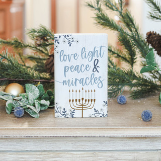 Thumbnail 2: SINCERE SURROUNDINGS Hanukkah Small Talking Rectangle Sign 