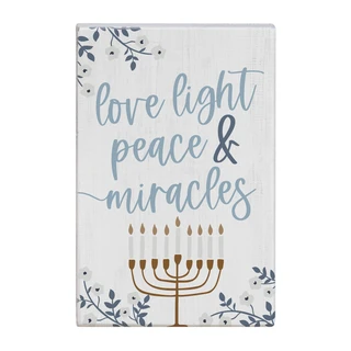 Thumbnail 1: SINCERE SURROUNDINGS Hanukkah Small Talking Rectangle Sign 