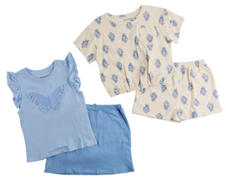 Thumbnail 1: BEARPAW Big Girls 4 Pc Short Sleeve Tee Skort Set 