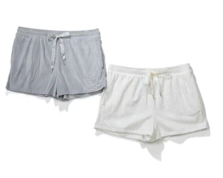 Thumbnail 1: JACLYN Women's 2 Pk Cozy Velour Rib Sleep Shorts  