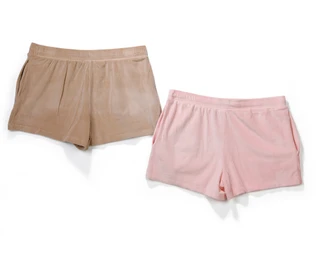 Thumbnail 2: JACLYN Women's 2 Pk Cozy Velour Rib Sleep Shorts 