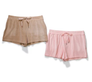 Thumbnail 1: JACLYN Women's 2 Pk Cozy Velour Rib Sleep Shorts 