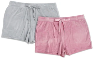 Thumbnail 1: JACLYN Women's 2 Pk Cozy Velour Rib Sleep Shorts 