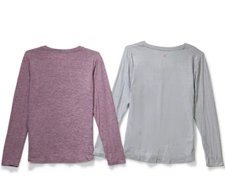 Thumbnail 2: Danskin Women's 2 Pk Active V-Neck Long Sleeve Tops 