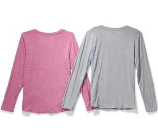 Thumbnail 2: Danskin Women's 2 Pk Active V-Neck Long Sleeve Tops 