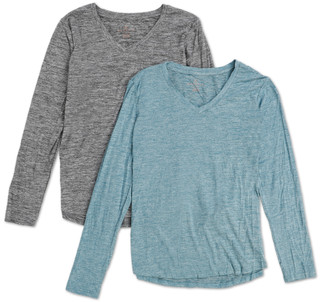 Thumbnail 1: Danskin Women's 2 Pk Active V-Neck Long Sleeve Tops 