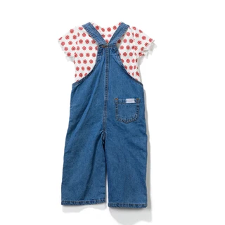 Thumbnail 2: 7 FOR ALL MANKIND Baby Girls 2 Pc Denim Overalls Set 