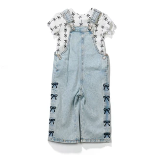 Thumbnail 1: 7 FOR ALL MANKIND Baby Girls 2 Pc Denim Overalls Set 