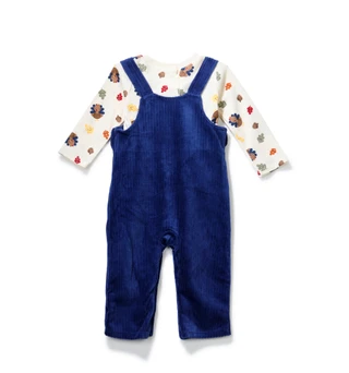 Thumbnail 2: Baby Starters Baby Boys 2 Pc Fall Jumpsuit Set  