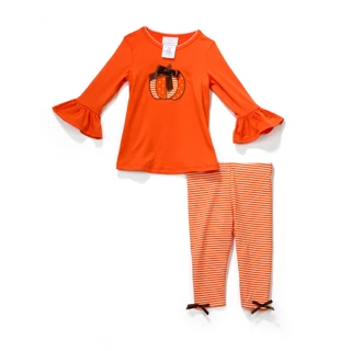 Thumbnail 1: Bonnie Baby Baby Girls 2 Pc Pumpkin Pants Set  