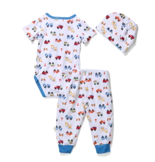 Thumbnail 2: MILKBERRY Baby Boys 3 Pc Pants Set 