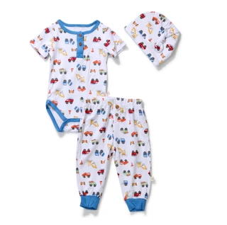 Thumbnail 1: MILKBERRY Baby Boys 3 Pc Pants Set 