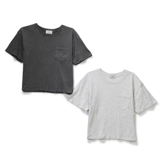 Thumbnail 1: Social Culture Juniors 2 Pk Super Soft Vintage Wash Tees 