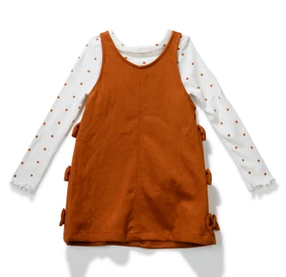 Thumbnail 2: Jessica Simpson Little Girls 2 Pc Rib Tee & Suede Jumper Set 