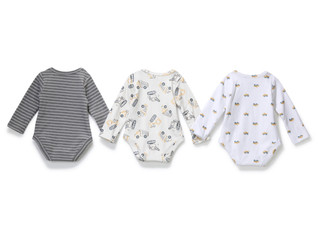 Thumbnail 2: Baby Essentials Baby Boys 3 Pk Super Cozy Bodysuits 