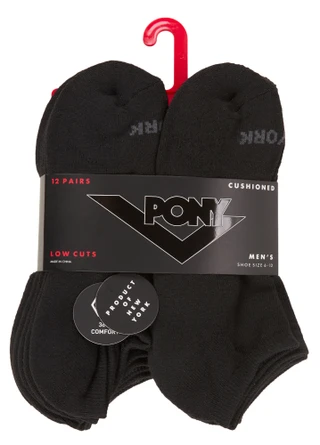 Thumbnail 1: Pony Men's 12 Pk Cushioned Low Cut Socks 