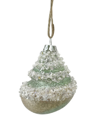 Thumbnail 2: Magical Season Glass Green Beaded Shell Ornament 