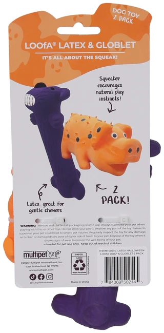 Thumbnail 2: Multipet 2 Pk Halloween Squeaker Dog Toys 