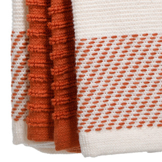 Thumbnail 2: Nicole Miller 3 Pk 18x28 Orange Striped Kitchen Towel Set 