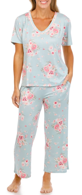 Thumbnail 1: Flora by Flora Nikrooz Women's 2 Pc Floral Pajama Pants Set 