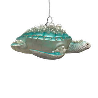 Thumbnail 2: Magical Season Glass Turtle with Pearls Ornament 