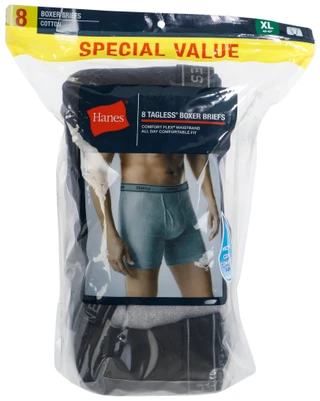 Thumbnail 1: Hanes Mens 8 Pk Tagless Boxer Briefs 