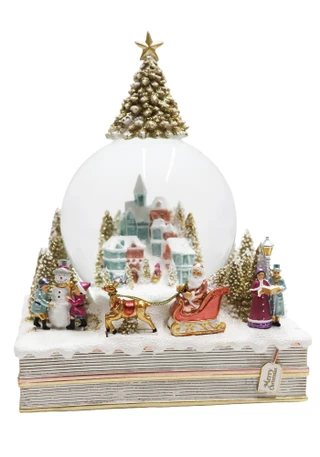 Thumbnail 1: Magical Season 120mm Musical Santa Scene Snow Globe with Christmas Tree  