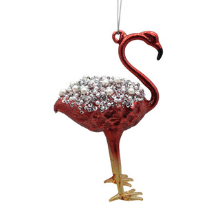 Thumbnail 2: Magical Season Glass Flamingo with Beads Ornament 