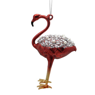 Thumbnail 1: Magical Season Glass Flamingo with Beads Ornament 