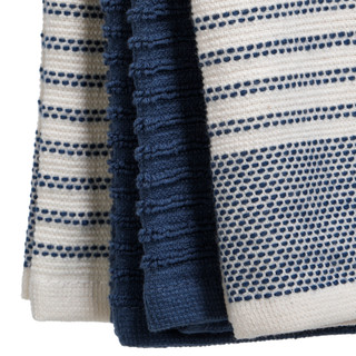 Thumbnail 2: Nicole Miller 4 Pk 18x28  Blue Striped Kitchen Towel Set 