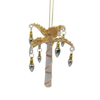 Thumbnail 1: Magical Season Glass Palm Tree with Bulb Ornaments 