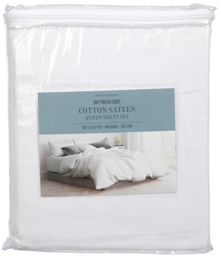 Thumbnail 1: BURANO HOME 4 Pc 300 Ct Cotton Sateen Sheet Set 