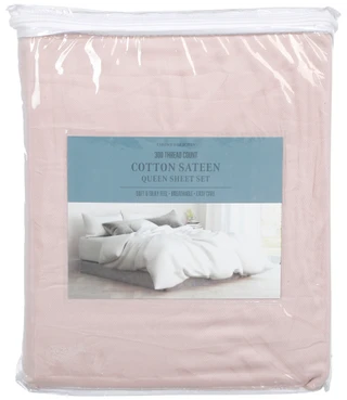 Thumbnail 1: BURANO HOME 4 Pc 300 Ct Cotton Sateen Sheet Set 