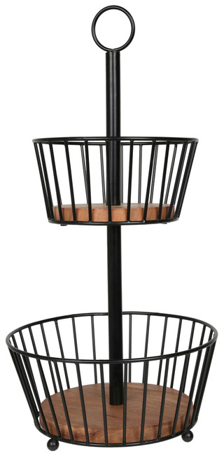 Thumbnail 1: 18 in 2 Tier Basket Home Accent 