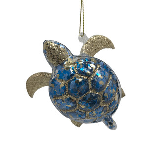 Thumbnail 1: Magical Season Glass Turtle with Glitter Ornament 