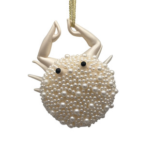 Thumbnail 1: Magical Season Glass Crab with Pearls Ornament 