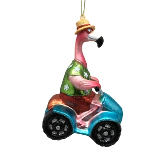 Thumbnail 1: Magical Season Glass Flamingo on ATV Ornament 