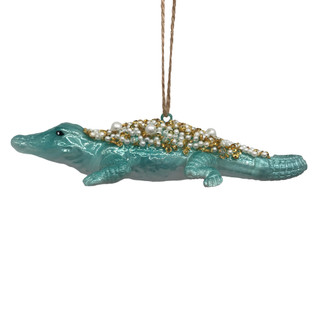 Thumbnail 1: Magical Season Glass Alligator with Beads Ornament 